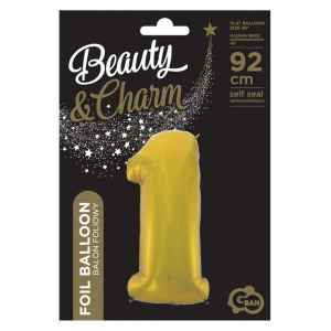 Arany 1-es Gold Mat szám fólia lufi 92 cm