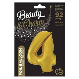 Arany 4-es Gold Mat szám fólia lufi 92 cm