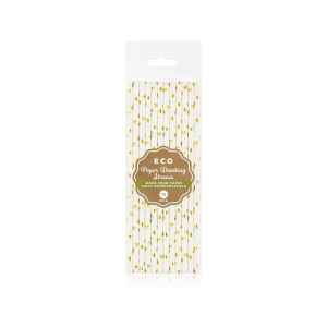 Arany Gold Stars papír szívószál 12 db-os