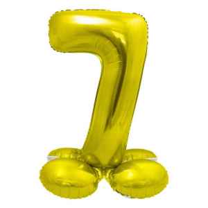 Arany 7-es Gold szám fólia lufi talppal 72 cm