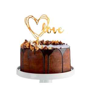 Arany szív Gold torta dekoráció 13 cm