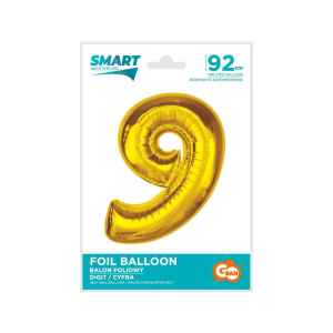 Arany 9-es Gold szám fólia lufi 92 cm