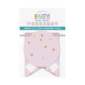 1st Birthday Pink, Első születésnap papír felirat 182 cm