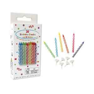 Colorful Happy Birthday tortagyertya, gyertya szett 20 db-os