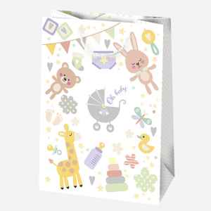Babaváró Welcome papír ajándéktasak, ajándékzacskó 23x32x11 cm