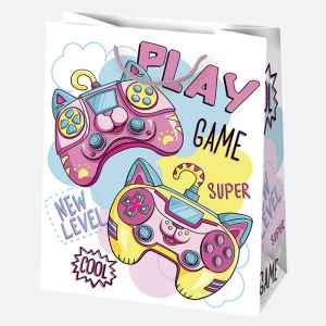 Állatos Sissy papír ajándéktasak, ajándékzacskó 19x23x10,5 cm