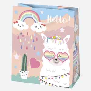 Állatos Sissy papír ajándéktasak, ajándékzacskó 19x23x10,5 cm