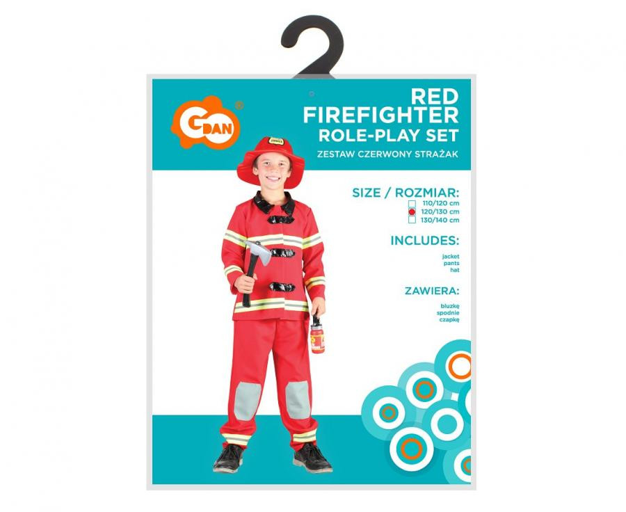 Tűzoltó Red jelmez 130/140 cm